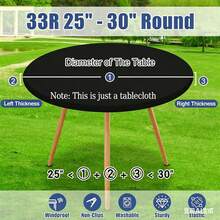 Elastic Fitted Round Table Cloth, Reusable Picnic Table Cover, Windproof Washable Table Protector For Party, Camping, Indoor Outdoor Use - Default - View 18