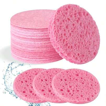 New Compressed Heart-Shaped Facial Sponge, Makeup Remover Cleansing Sponge Puff, Facial Cleansing Sponge