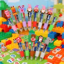 HOOLYUK 9pcs Cute Cartoon 4-Color Ballpoint Pens, Kawaii Animal & Heart Topper Retractable Multicolor Pens, 0.5mm, For School, Office & Kids Stationery Gifts, Goodie Bag Stuffers, Classroom Reward-Assorted Varieties - 9 cái - Xem 5