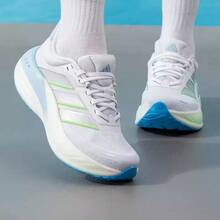 Adidas Superbounce 低帮休闲系列超轻缓震回弹跑鞋，男女款 - 淺藍色/銀灰色 - 查看 2