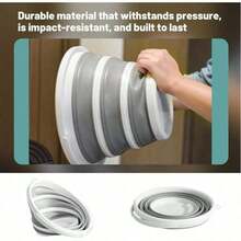 Foldable Bucket - Portable, Easy To Carry And Store, Suitable For Car Washing, Cleaning, Camping, Fishing And Outdoor Activities, With Foldable Handle Design - A - View 4
