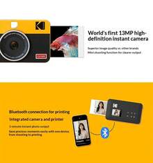 Kodak Portable 2-Inch Dye-Sublimation Instant Camera, Mini Shot2 Retro C210R | 4-Pass True Color Printing, Fade-Resistant | Retro Film Style, Portable Photo Printer - View 3