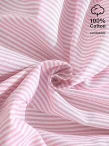 Camisa de algodón casual de mujer con cuello en V y mangas 3/4 a rayas - Rosa - Ver 3