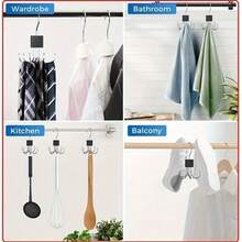 1/2pcs 6-In-1 Rotating Hanger: Wardrobe Belt Organizer Rack - Door Hanger - Multifunctional Waist Belt Hanger For Ties, Scarves, Bags - View 8