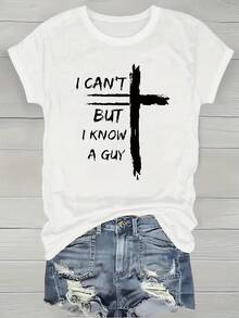 Camiseta cristiana divertida para hombre - "No puedo, pero conozco a alguien" - Camiseta con gráfico de cruz y oración - Camiseta elástica de cuello redondo en gris oscuro - Ropa suave e informal para uso diario en la iglesia - Tallas S-3XL - Camiseta lavable a máquina con frases cristianas humorísticas - Ajuste cómodo para primavera y verano - Ajuste relajado para todas las estaciones - Disponible en tallas S a 3XL - Perfecta para uso diario e iglesiano. - Blanco - Ver 10