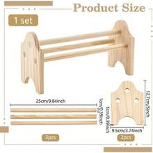 Wood Pliers Rack, 9.8x3.7x5inch Jewelry Pliers Holder Rack, Top Organizer Jewelers Work Studio Shed Storage Tongs - Blue - View 2