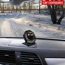 1pc High Precision Compass Ball, Automotive Interior Luminous Inclinometer Multi-Function Compass, Self-Adhesive Foldable Car Compass With Luminous Inclinometer, High Accuracy Azimuth Measurement, Suitable For Trucks, RVs, ATVs, Off-Road Vehicles, Etc. - A - View 1