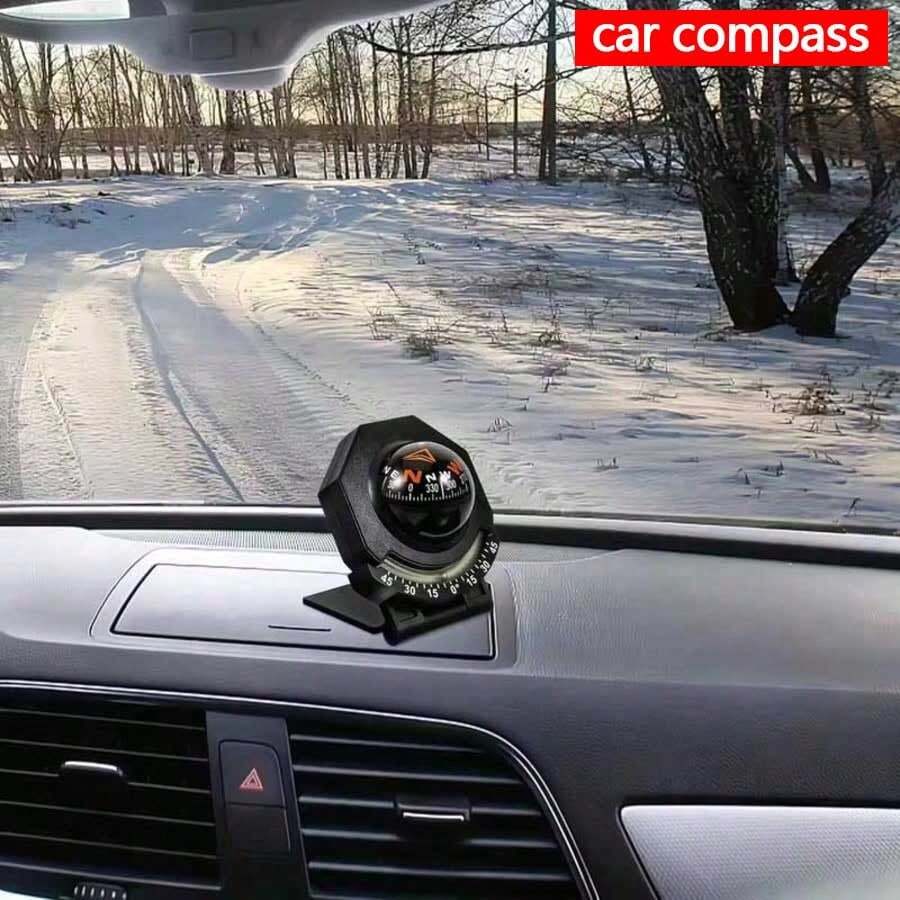 1pc High Precision Compass Ball, Automotive Interior Luminous Inclinometer Multi-Function Compass, Self-Adhesive Foldable Car Compass With Luminous Inclinometer, High Accuracy Azimuth Measurement, Suitable For Trucks, RVs, ATVs, Off-Road Vehicles, Etc. - A - View 1