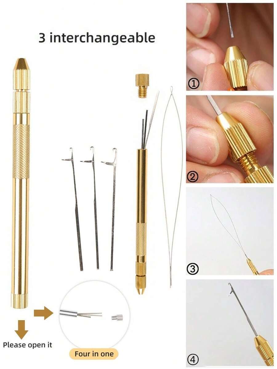 Bộ kim đan, kim móc có lỗ thông hơi bằng hợp kim nhôm, dụng cụ dệt - Xem 1