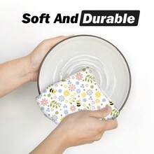 2/4/6pcs Dish Towel Set, Bee Pattern Print, Super Absorbent Microfiber Modern Cloth, Cooking & Baking Tea Towel, Dishcloth, Cleaning Towel, Hand Towel, Highly Soft & Absorbent, Kitchen Decor, Gift For Neighbor, Mom, Birthday, Housewarming For Friends, Kitchen Essentials, Daily Necessity - Multicolor - View 10