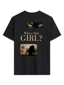 Camiseta de mujerCamiseta de mujer estampada de manga corta para verano, tela de poliéster, estilo multifuncional, corte regular, peso 180 gramos, 1 unidad.Cómoda y ligera - Negro - Ver 3