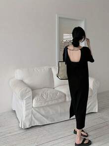 Women Long Dresses - Khaki - View 10
