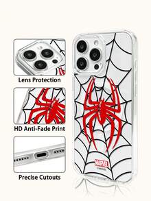 Marvel Spider Man Iron Man Cartoon Men's Phone Case, Compatible IPhone 17 Pro Max/17 Pro/Air/16 Pro Max/15 Plus/14/13/IP 17/15Pro/12 Pro/11/16 Plus,XR Apple Anti Fall And Anti Scratch Protective Case, - Clear - View 4