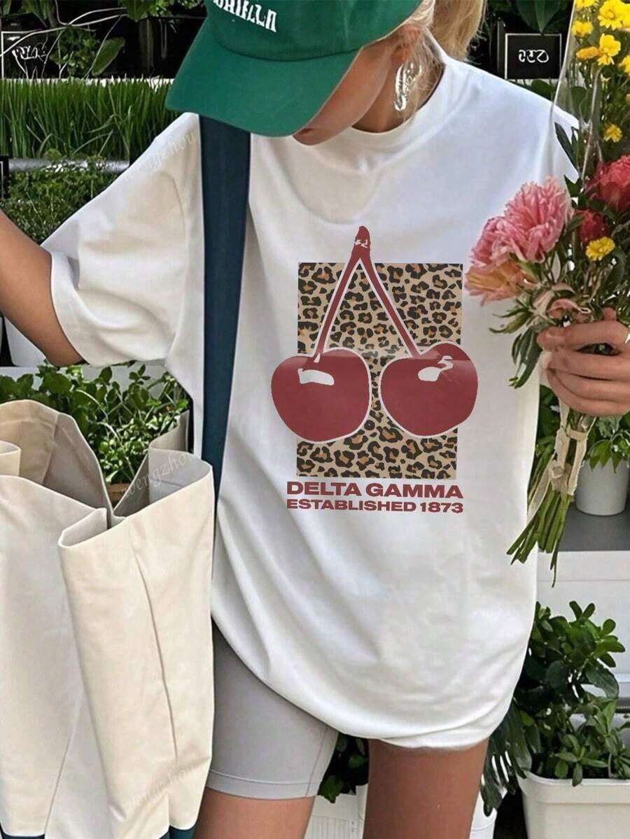 Camiseta para Mujer con Estampado de Fiesta, Cuello Redondo, Manga Corta, Diseño Oversized, Ideal para Fiestas - Negro - Ver 1