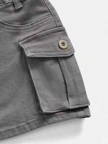 Minifalda de tela vaquera de tiro bajo, de moda para el verano - Gris Claro - Ver 4