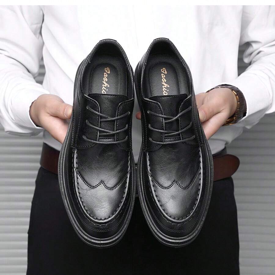 Men's Spring/Summer Slip-On Casual Business Formal Loafers, British Style Black Soft Bottom Moccasins - Black - View 1