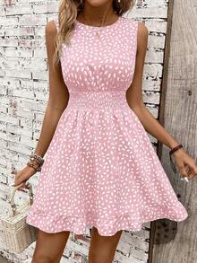 Vestido casual - Vestido casual moderno - Vestido casual de vacaciones - Vestido pastoril para mujer - Vestidos de verano para mujer - Ropa de mujer - Vestidos talla grande vendidos - Atuendos de verano para mujer - Rosa 2 - Ver 5
