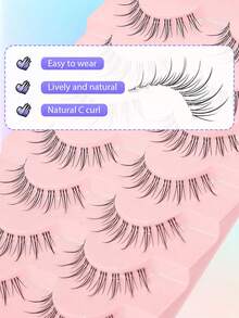 7 Pairs Cartoon Big Eye Lashes, Lightweight Anime False Eyelashes, Natural & Lengthening, Soft & Comfortable, Cartoon Lashes, 5-12mm - View 5