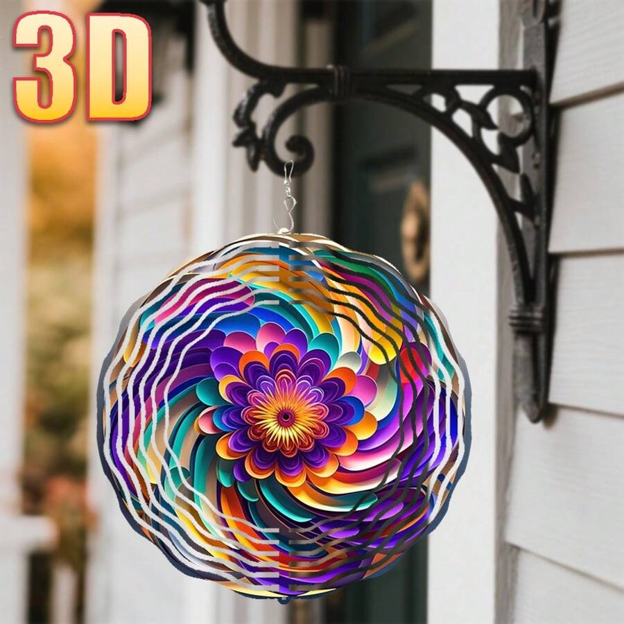 1pc 3D Colorful Layered Leaf Decor, 10in*10in With Rotating Hook, 360° DIY Creative Spinning Art Piece (Pendant Not Included), Random Style Sent As Gift