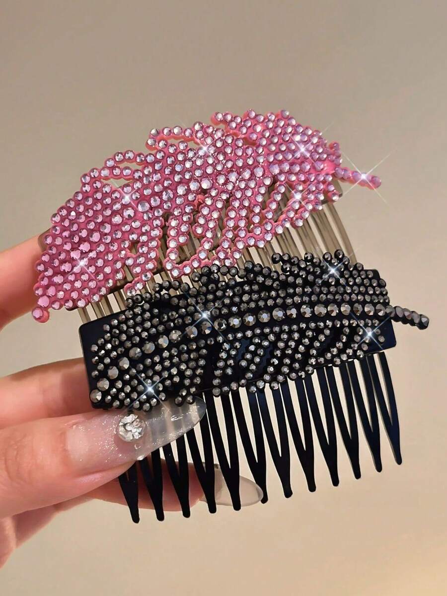 1pc Leaf Geometric Pattern Hair Accessory, Built-In Comb Women's Bangs Hair Clip Hairpin Headpiece - Multicolor - View 1