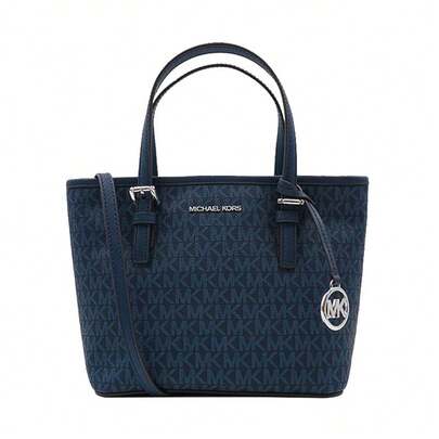  Michael Kors Jet Set Travel 海军蓝印花女士单肩手提包 35T9STVT0B
