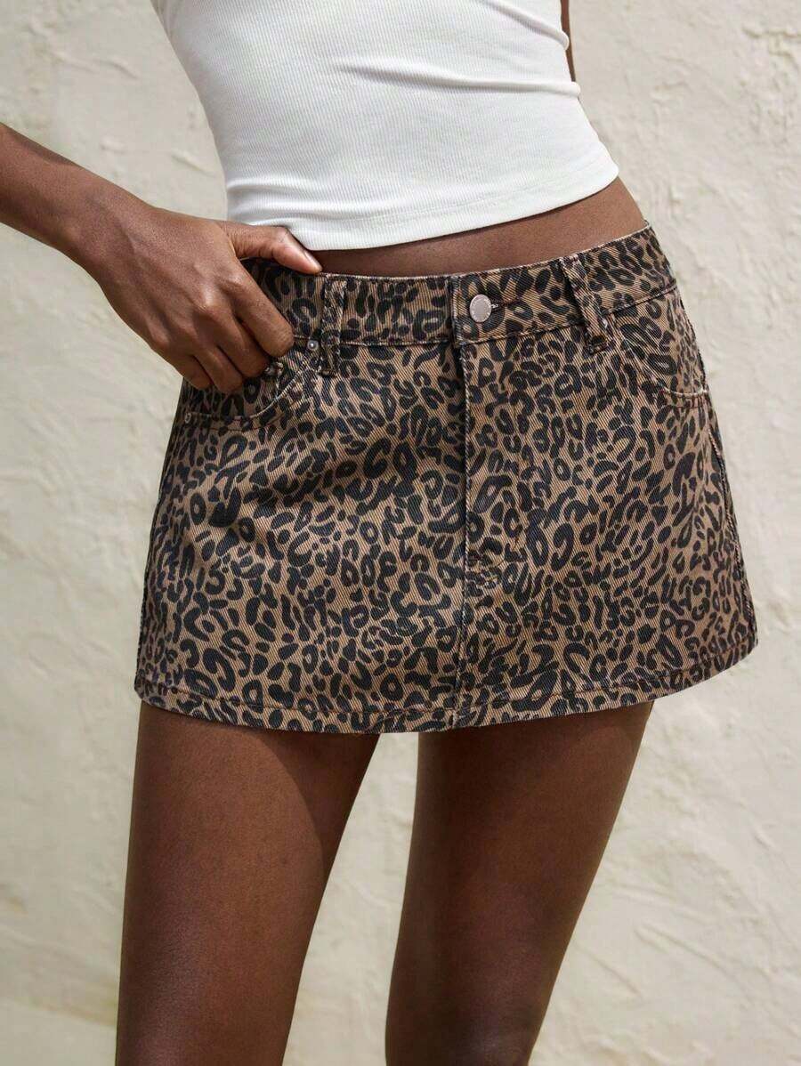 Maija Minifalda vaquera de mujer con estampado de vaca, estilo Y2K, adecuada para conciertos de música, vuelta al colegio, ropa de calle, otoño - Multicolor 2 - Ver 1