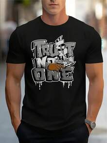 Camiseta Casual de Manga Corta para Hombre 1 Pieza 100% Algodón Pesado - Cuello Redondo Cómodo, Camisetas Suaves y Adorables - Negro - Ver 5