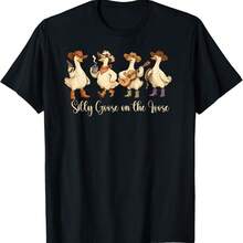 Silly Goose On The Loose Funny Sarcasm Trending Meme T-Shirt - Black - View 1