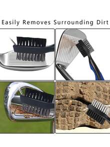 Golf Club Brush Groove Cleaner With Retractable Zip-Line Golf Cleaning Brush For Golf Bag Multiple-Use Golf Club Cleaner Tool For Men Women Practical Golf Gifts For Golf Beginner Golf Enthusiast Portable Small Golf Essential Accessories - Multicolor - View 9