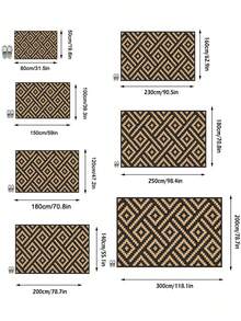 1pc Nordic Modern Classic Geometric Rhombus Pattern Outdoor Rug/Carpet/Area Rug/Doormat, Suitable For Entryway, Balcony, Garden, Outdoor, Patio, Living Room, Soft And Machine Washable, Home Decor - Multicolor 1 - View 3