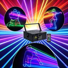 Party Lights, DJ Disco Stage Lights, 3D Animation Performance Projector, DMX512 Sound-Activated Dance Projector, Indoor RGB Beam Scanning Projector, Suitable For Home Gatherings, Clubs, KTV Bars, Birthday Parties, Holidays, Atmosphere Lights - EU F Type Plug(220-240V) - View 3