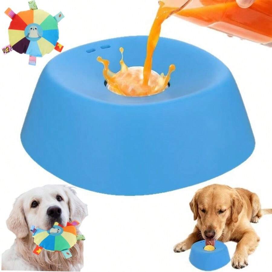 1 Pet Toy And 1 Pet Wan Combination Set Slow Feeder Dog Bowls For Liquid Tread,Dog Lick Bowl For Bone Broth,Yogurt,And Wet Dog Food,Dog Licking Toy For Large, Medium, And Small Dogs. - 200ml - View 1
