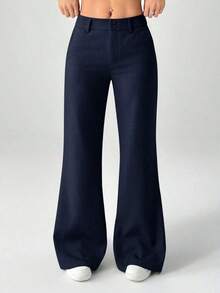 Nuevos pantalones de traje de estilo casual de cintura baja para otoño e invierno - Azul marino - Ver 1
