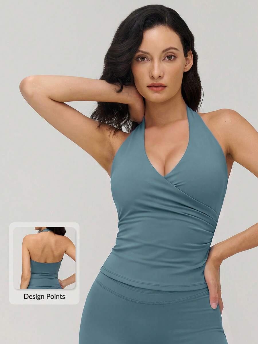 MASKERT Women's Camisole, Sports Camisole, Spaghetti Strap Camisole, Workout Camisole, Fitness Camisole, Loungewear Camisole, Commuter Camisole, Tennis Camisole, Running Camisole, Skin-Friendly & Comfortable - Dusty Blue - View 1