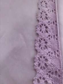 Blusa elegante de mujer con unicolor, bordado y parches de encaje, versátil para el hogar, uso diario y todas las estaciones, rosa de verano - Púrpura malva - Ver 6