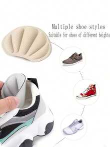 2pcs/Set Anti-Friction Heel Protector Pads, Suitable For Men And Women Casual Shoes, Sandals And Sports Shoes, Shoe Care - Random Style - View 6