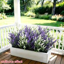 26pcs Artificial Lavender & Wheat Flower Garland, White + Purple, Plastic Fake Floral String Suitable For Outdoor Floral, Christmas Decor, Home Decor In Spring/Summer, Applicable For Outdoor Garden, Patio, Porch, Window Sill, Home Decor, Wedding, Farm Decor, Fade-Resistant, Hanging Style - Multicolor - View 5
