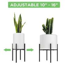 1pc Cross-Shaped Expandable Flower Pot Stand, Detachable, Indoor Living Room Floor Balcony Plant Pot Holder - Black - View 6