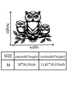 1 pièce Sculpture de hibou en métal - Œuvre murale en fer de hibou, convient pour le jardin, la cour, le salon, le balcon - Décoration murale de jardin extérieur, décoration de clôture, décoration murale intérieure pour la maison, sans alimentation électrique requise - A - Voir 9