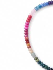 Trivaya 1pc Glass Beads Rainbow Beryl Color Necklace - Multicolor - View 4