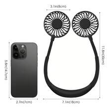 Neck Fan LED Neck Fan Upgraded Version 1200mAh Battery Capacity Long Battery Life Suitable For Students Office Outdoor Travel Holiday Essential Perfect Gift - 彩色 - 查看 3