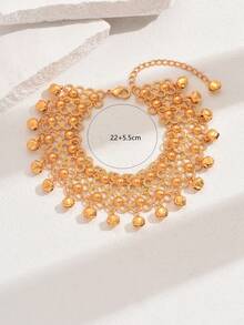 1pc Fashion Minimalist Versatile Casual Commute Delicate Bell Tassel Multi-Layer Anklet For Women (Clasp & Tail End Position Random) - Yellow Gold - View 10