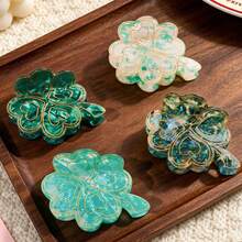 1pc Bohemian Lucky Four-Leaf Clover Hair Clip, Fresh Green Hair Claw, Brings Good Luck Summer Hair Accessories - Multicolor - View 5