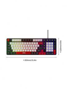 AOC Wired Gaming Keyboard, With Rainbow LED Backlight, 102-Key Full-Size Layout, 1000Hz High Refresh Rate, 26-Key Anti-Ghosting, USB Keyboard For PC Laptop Gaming & Office - View 11
