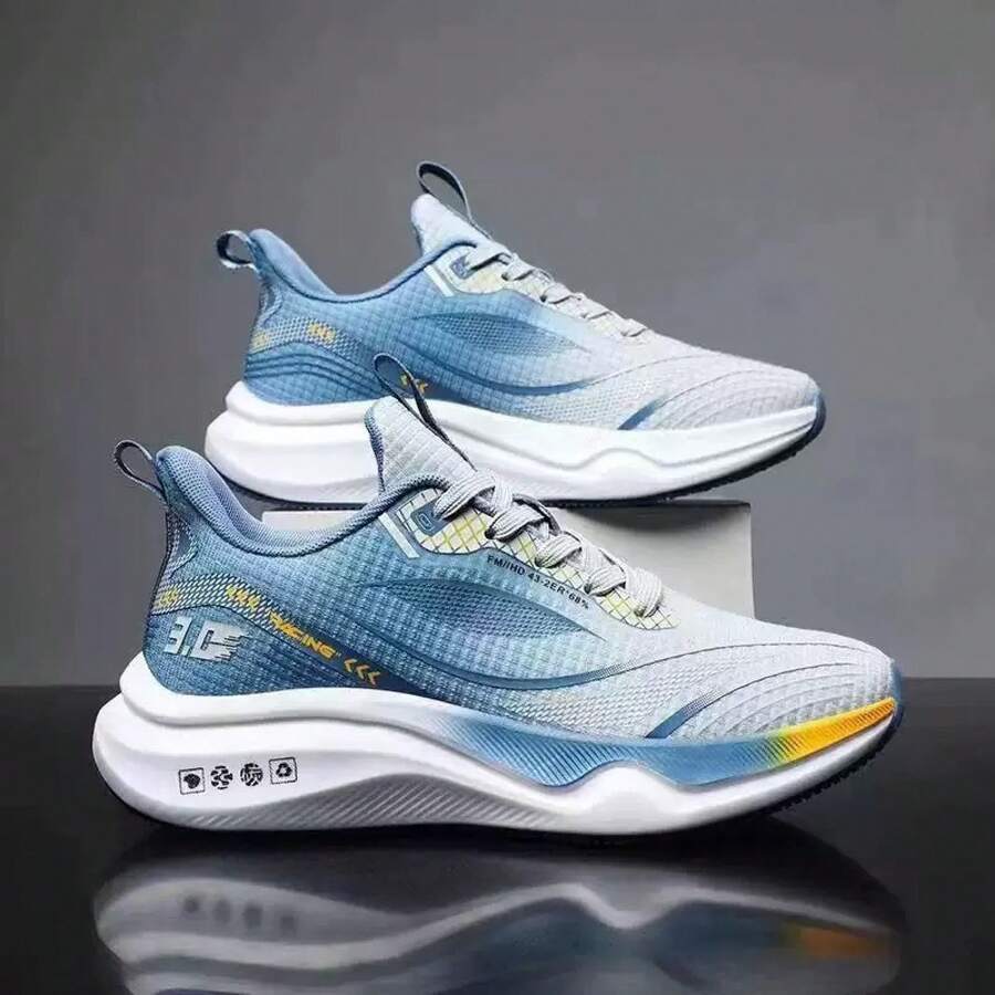 Men Professional Running Shoes - Gray-blue - View 1