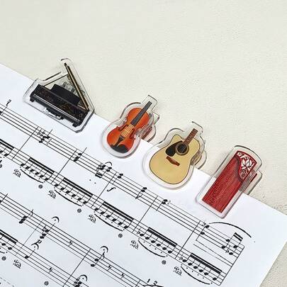1 pieza Clip con estilo de piano, clip para partituras de instrumentos, mini clip para tablaturas de guitarra, mini clip para violín, clip para partituras, clip para notas de instrumentos, clip de acrílico pequeño para piano, carpeta, clip esencial para partituras mini para fans de música clásica, accesorios de música lindos y divertidos, papelería creativa, clip transparente para hojas, sujeta páginas, clip para partituras de piano, organizador de partituras de guitarra