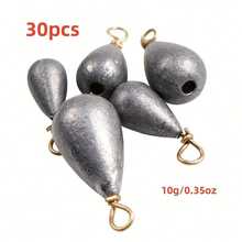 30 viên chì câu cá có khóa xoay bằng đồng thau, dùng cho câu cá nước ngọt. - Nhiều màu - Xem 10