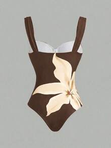 Swim Oasis Traje de baño de una pieza con estampado floral para mujer, verano - Marrón - Ver 3