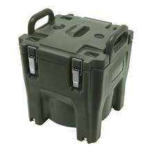 ZHFEISY 20L/21Qt Insulated Food Carrier, Stainless Steel Thermal Bucket On 4 Wheels, 15.4" Stackable Airtight Container For Hot/Cold Food, Camping, Catering, Green - default - View 12