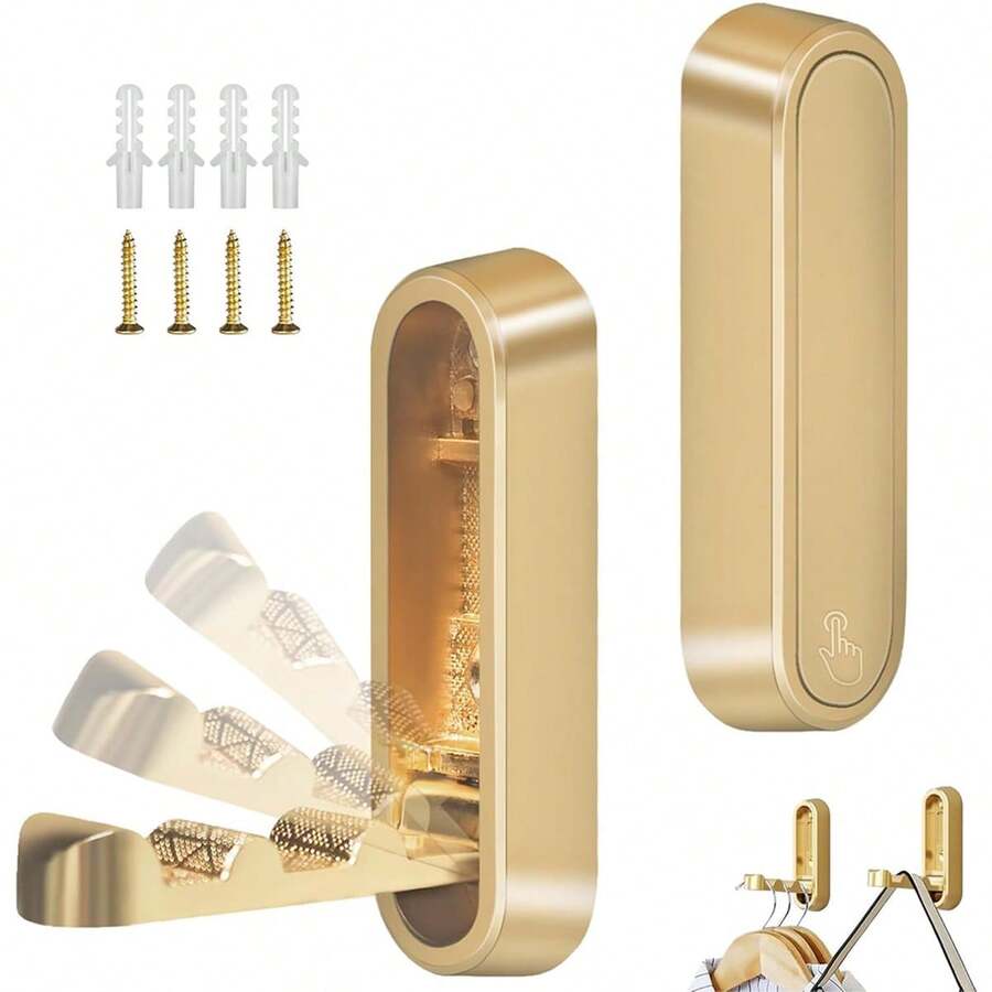 Móc treo tường gấp gọn, móc treo quần áo, móc treo tường gấp 90°, dùng để treo đồ, móc treo áo khoác gấp gọn. - Xem 1